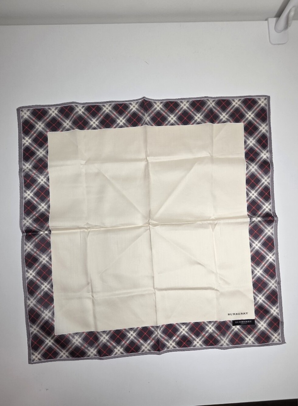 Burberry London Check Scarf In Black, Gray, Red & Cream